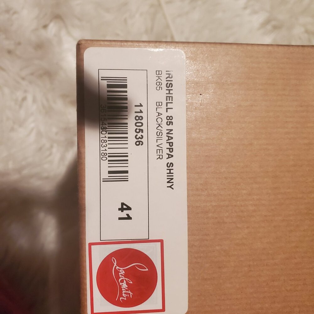 Christian Louboutin IRISHELL 85 NAPPA SHINY BK65 BLACK/SILVER (size 41) - Picture 5 of 9